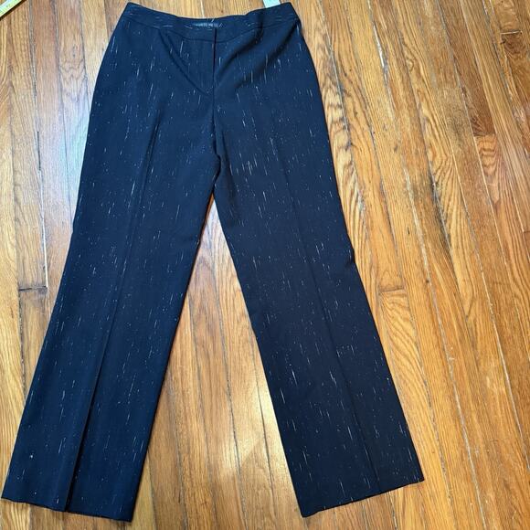 Lafayette 148 Wool and Silk Dress Pants High Rise Black Speckled New - Picture 1 of 11